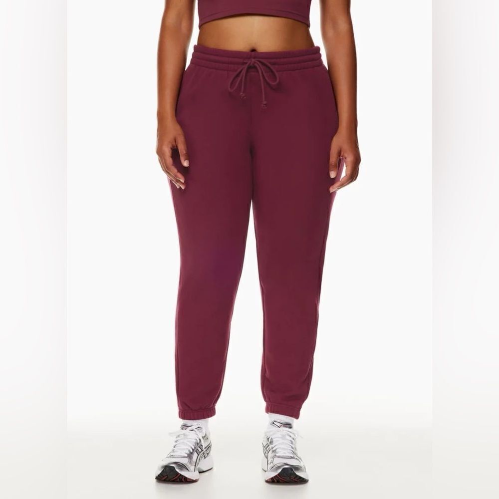 Tna NEW COZY FLEECE | PERFECT BOYFRIEND SWEATPANT | SPICED BURGUNDY